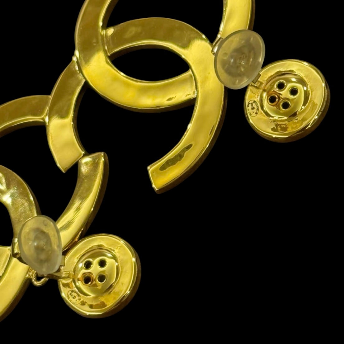 Chanel 2020 Paris Button Clip On Earrings
