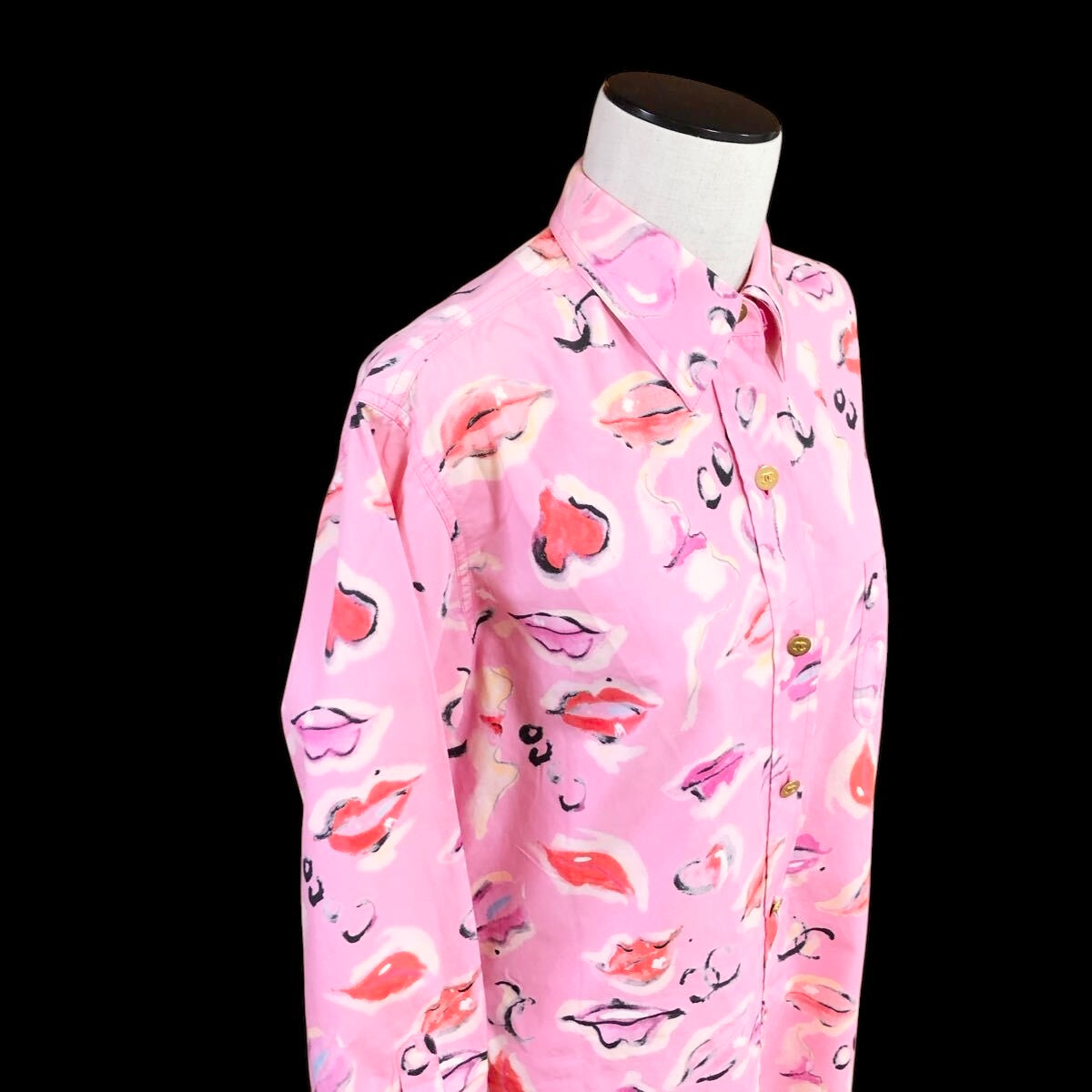 Chanel 1995 Barbie Collection Pink Lip Print Shirt