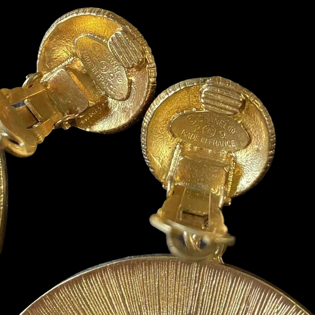 Chanel Vintage Collection 29 Sunburst Jumbo Clip On Earrings