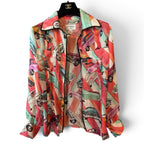 Chanel 2017 Coco Cuba Runway Car Print Button Up Shirt Sz 36