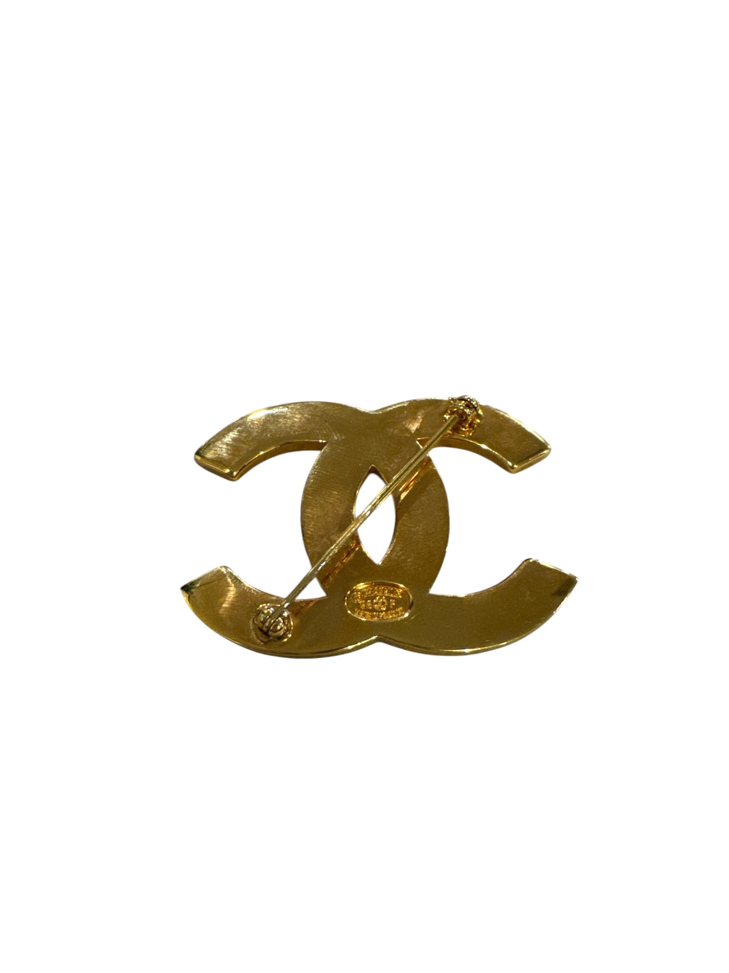 Chanel Vintage 1998 CC Letter Logo Gold Tone Brooch