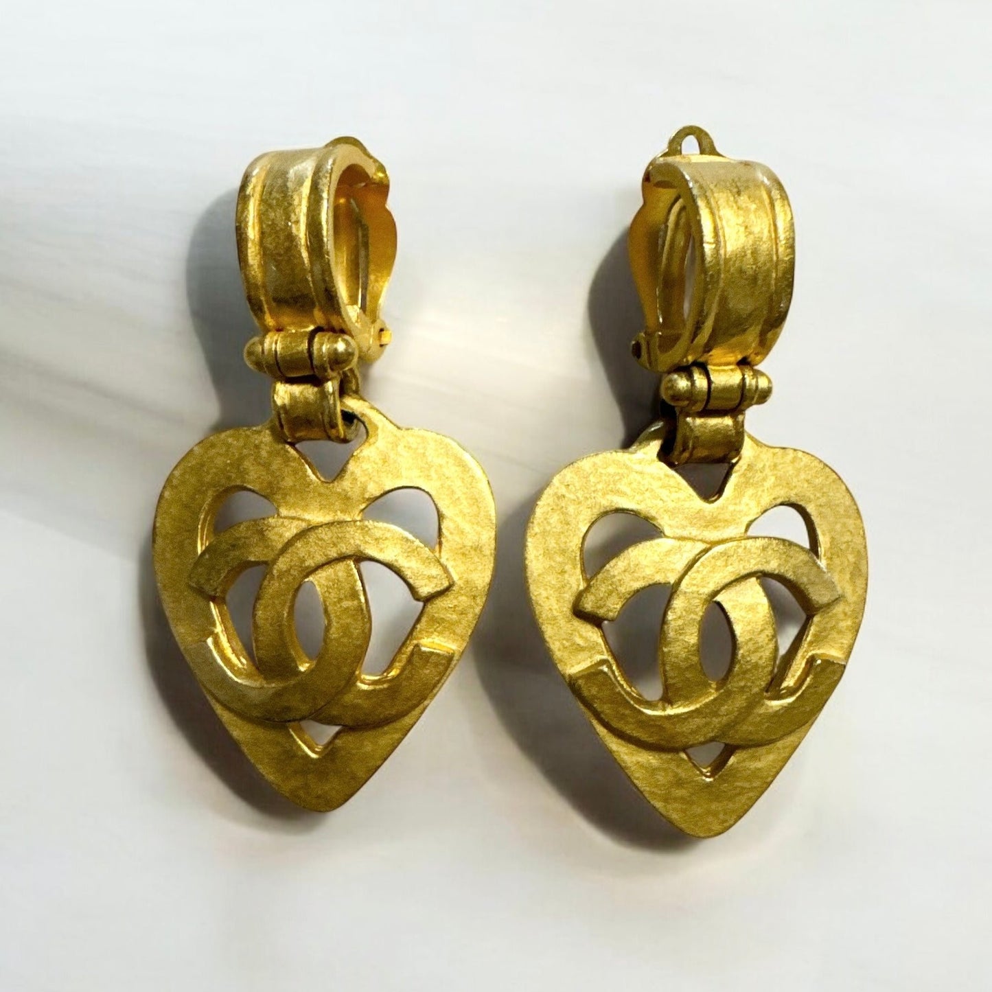 Chanel 1995 Barbie Collection Heart Dangle Earrings