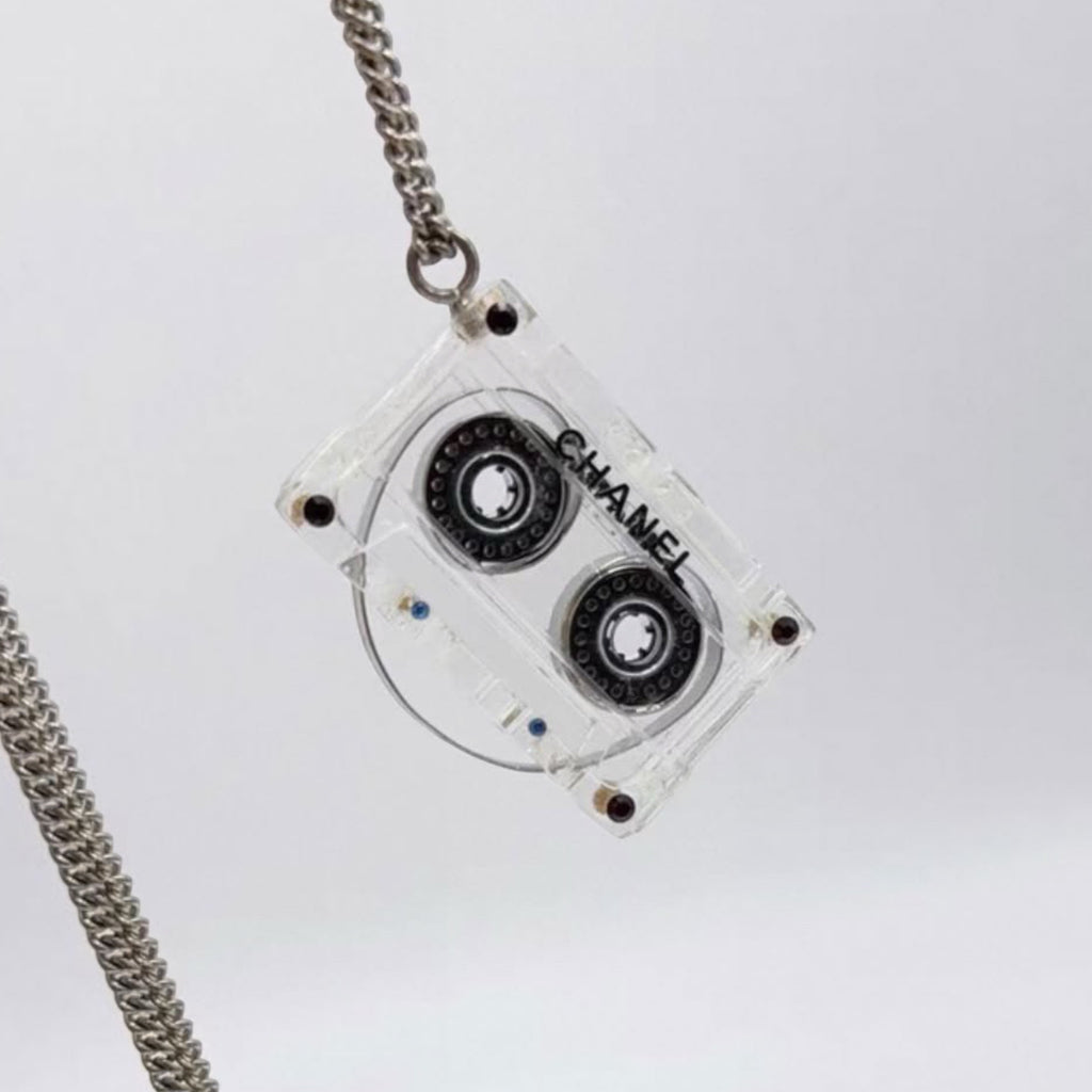 Chanel 2004 Cassette Tape CC Letter Logo Pendant Necklace