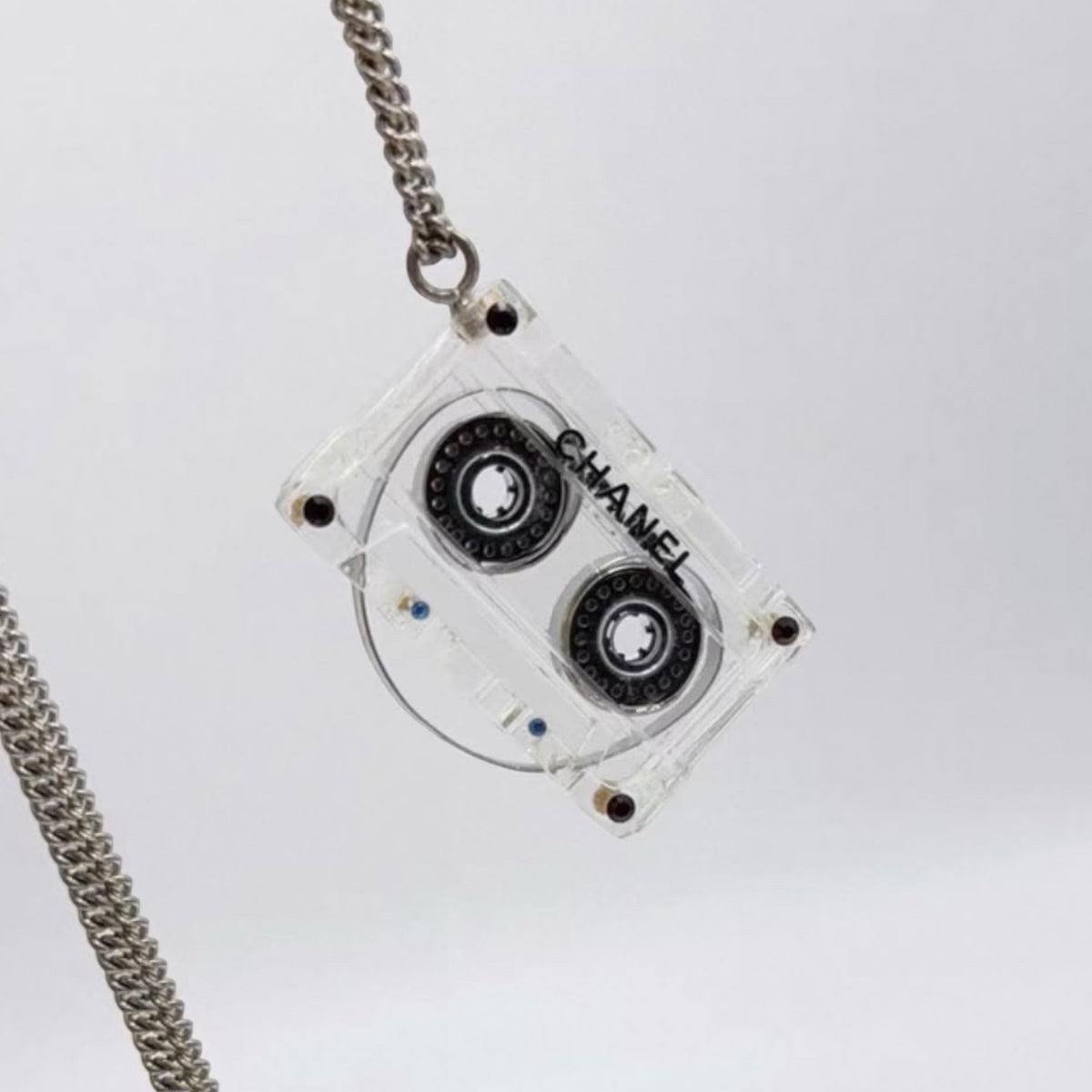 Chanel 2004 Cassette Tape CC Letter Logo Pendant Necklace
