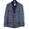 Chanel 2014 Paris Dallas Blue Star Tweed Jacket Sz 36