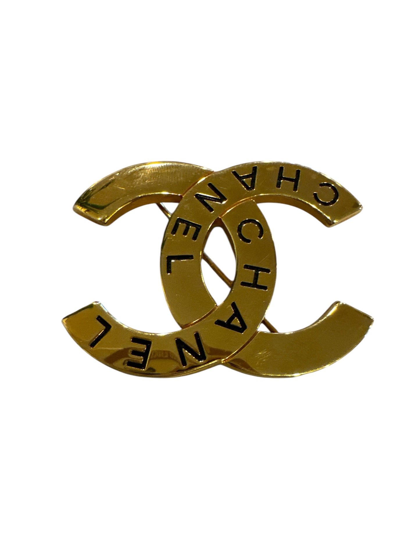 Chanel Vintage 1998 CC Letter Logo Gold Tone Brooch