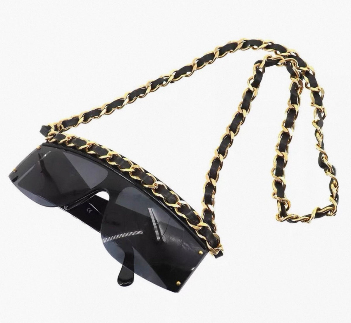 Chanel 1992 runway chain sunglasses