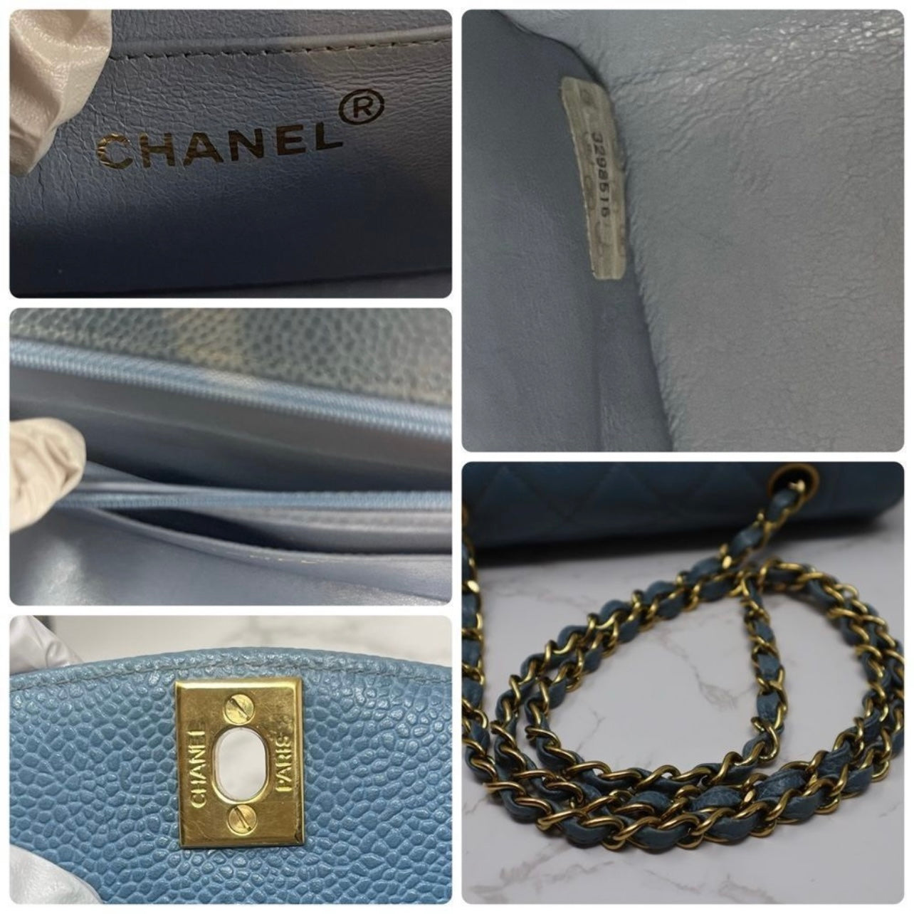 Chanel Diana Baby Blue Caviar