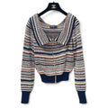 Chanel 2017 Coco Cuba Runway Shawl Collar Zip Up Sweater Sz 36