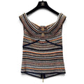 Chanel 2017 Coco Cuba Blue Multicolor Knit Sleeveless Top Sz 38