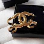 Chanel 1997 CC Gold Tone Bangle / Cuff / Bracelet