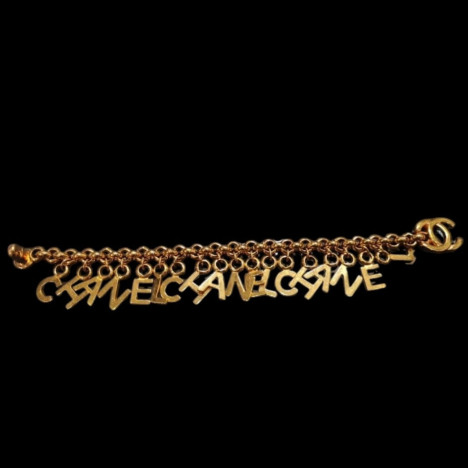 Chanel 1996 Vintage Letter Logo Turnlock Bracelet
