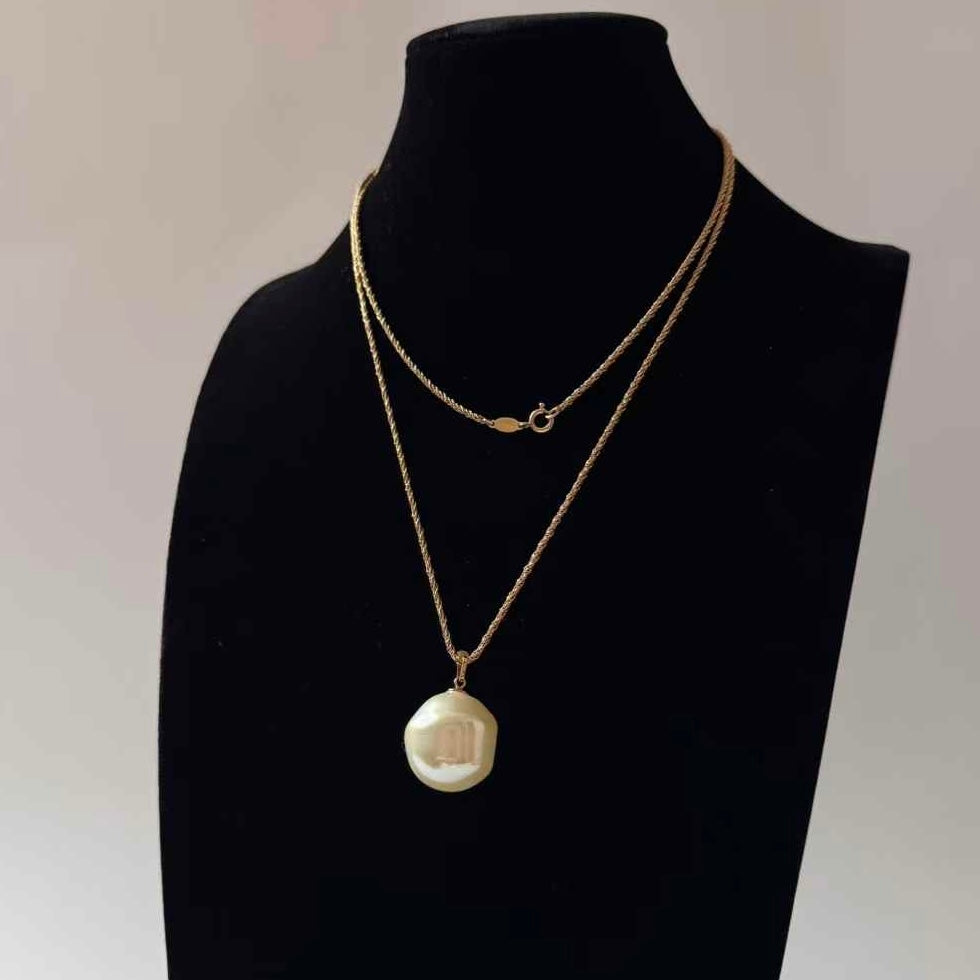 Dior Vintage Jumbo Pearl Extra Long Necklace