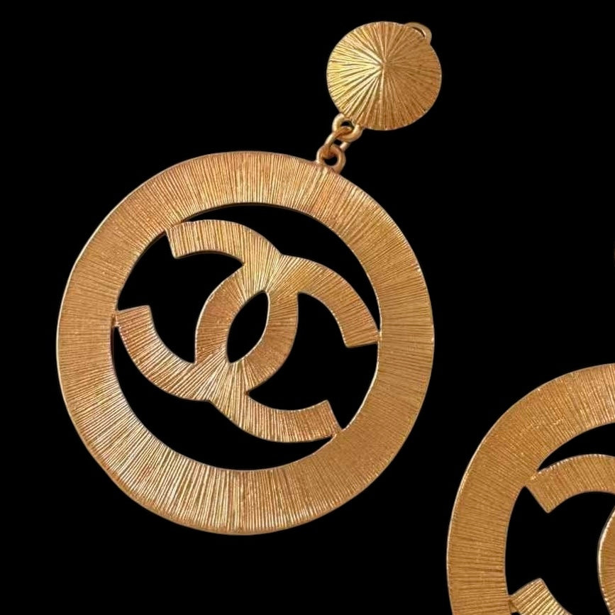 Chanel Vintage Collection 29 Sunburst Jumbo Clip On Earrings