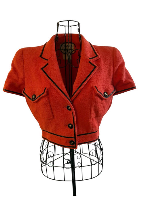 Chanel 1995 Barbie Collection Bolero Cropped Jacket Red Size 40