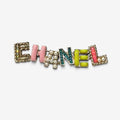 Chanel 2017 Coco Cuba Rainbow Letter Logo Brooch