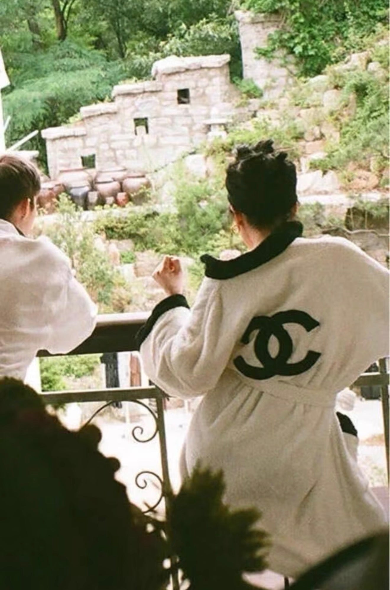 Chanel Vintage 1992 White TerryCloth Bathrobe Coat w/drawstring