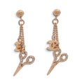 Chanel 2009 Sewing Collection Gold Crystal CC Scissors Charm Dangle Pierced Earrings