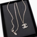 Chanel 2000s Silver CC Crystals necklace