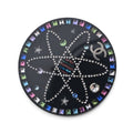 Chanel 2017 Cosmic Constellation Black Lucite Multicolor Crystal CC Starburst Brooch