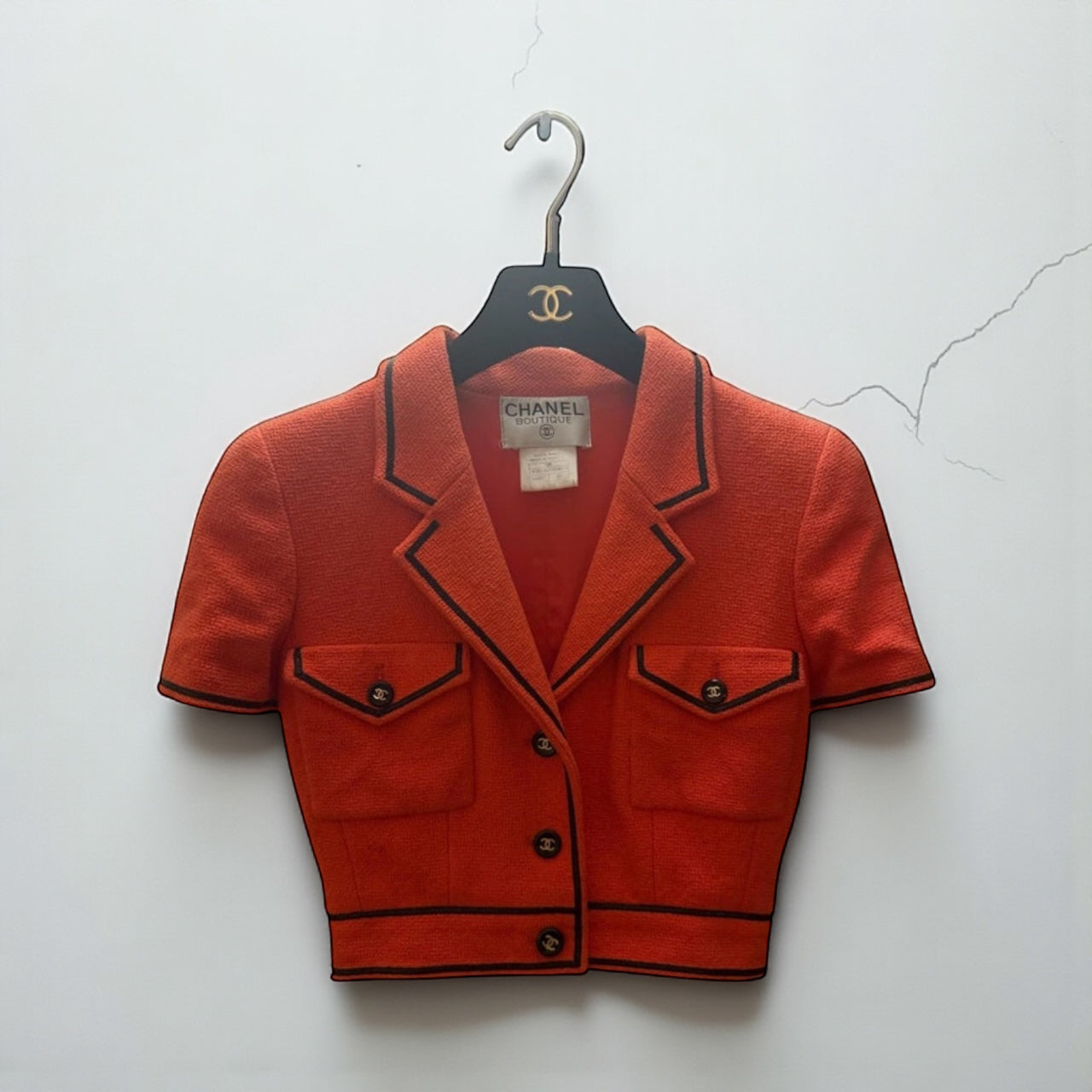 Chanel 1995 Barbie Collection Bolero Cropped Jacket Red Size 40