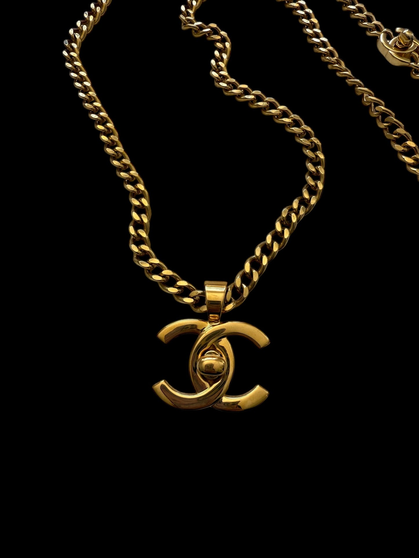 Chanel 1996 Long Double Turnlock Necklace