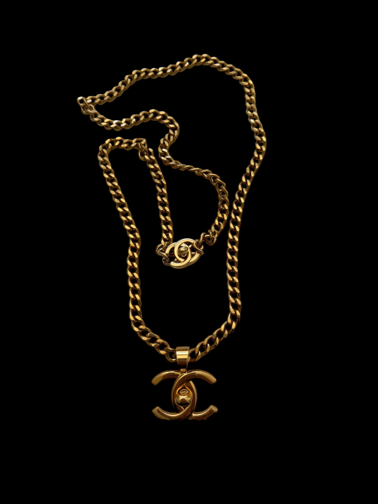 Chanel 1996 Long Double Turnlock Necklace