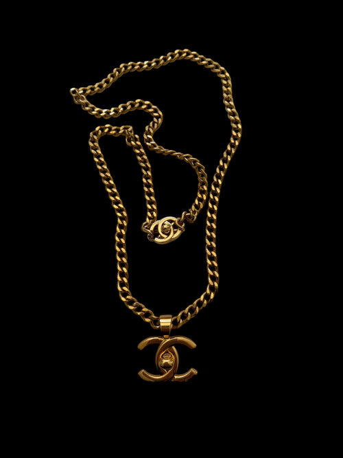 Chanel 1996 Long Double Turnlock Necklace