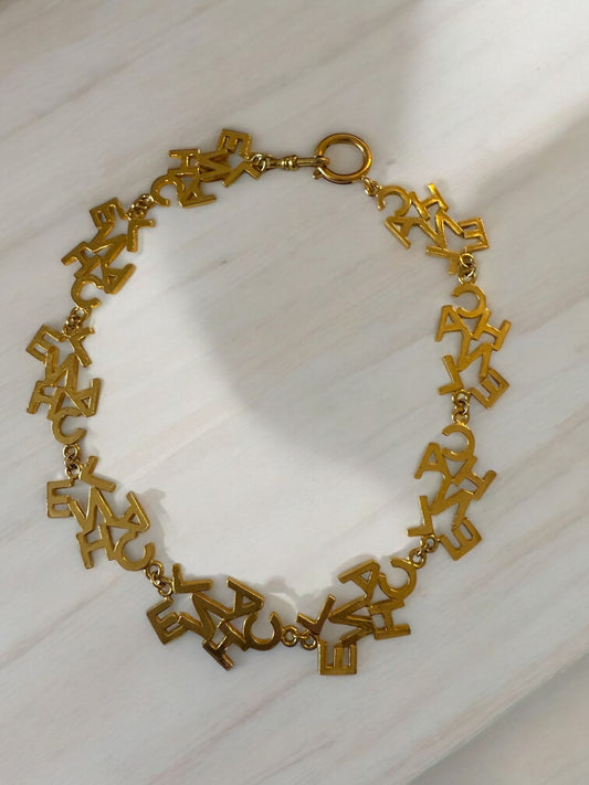 Chanel 70-80s Letter Logo Choker Necklace