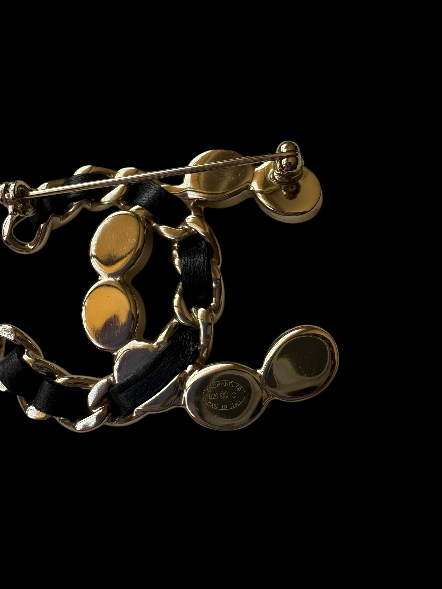Chanel 2020 Rainbow CC Interwoven Leather Chain Brooch