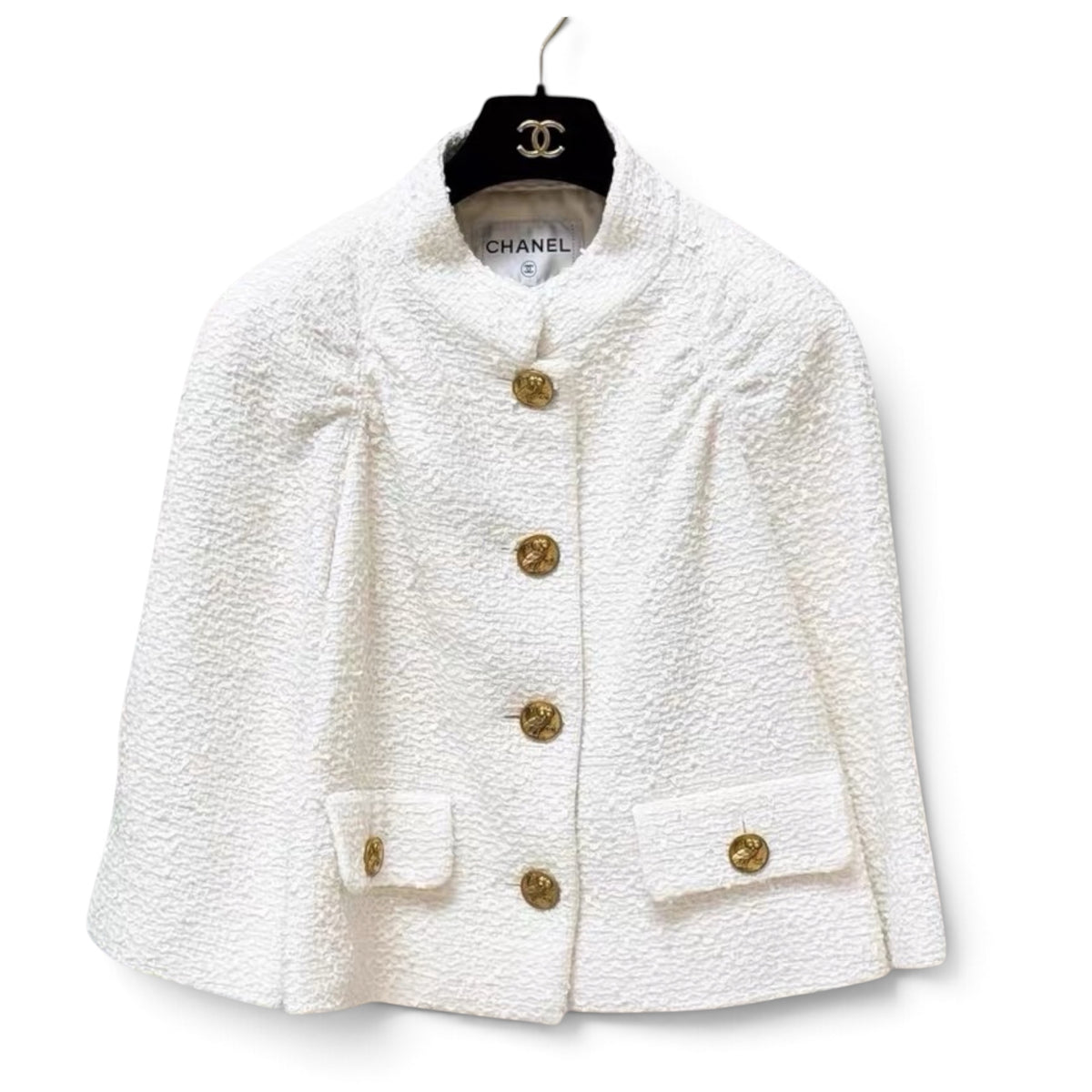 Chanel 2018 Greece Collection Owl White Tweed Jacket #1939