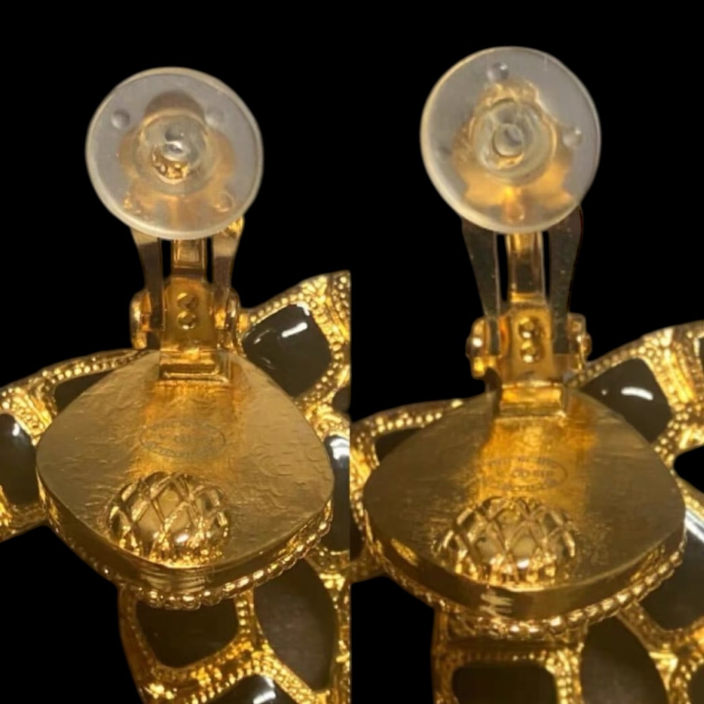 Chanel 2019 Egyptian Black Nile Jumbo CC Earrings