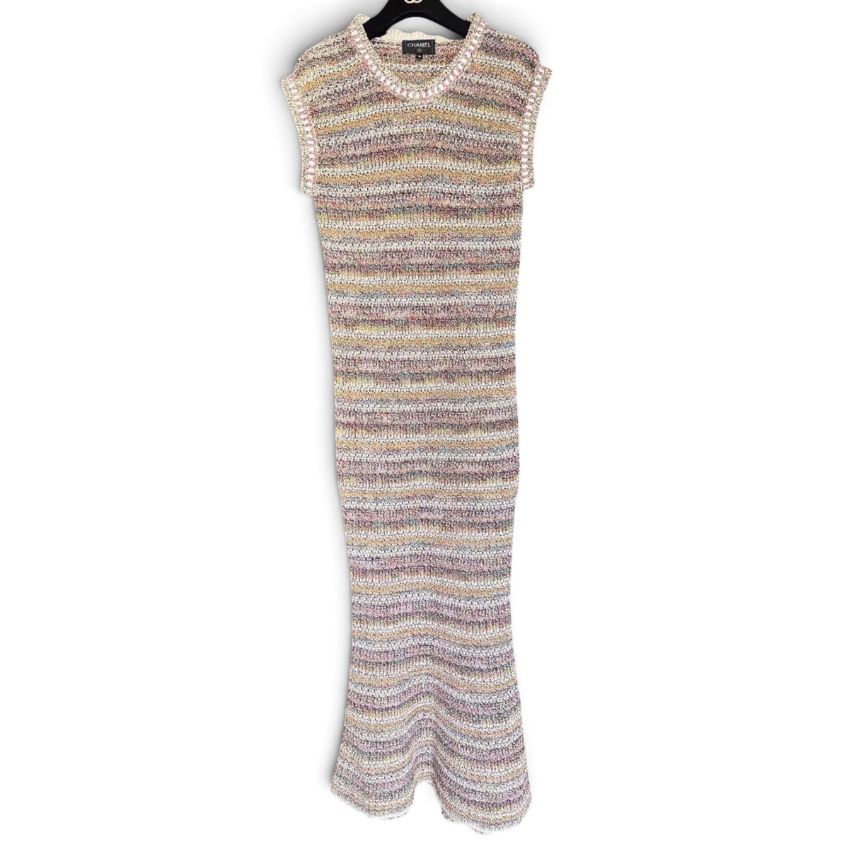 Chanel 2017 Paris Cuba Runway Multicolor Tweed Long Dress Sz 36