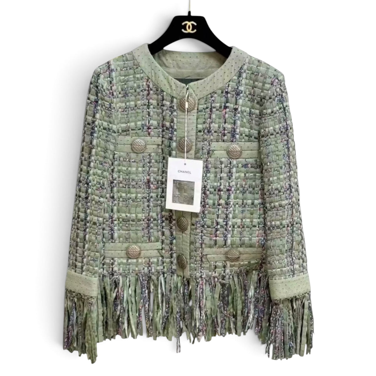Chanel 2017 Paris Cuba Lesage Fringe Tweed Jacket Sz 36 – New w/ Extra Button