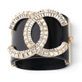 Chanel 2009 Cruise Jumbo Crystal CC Black Cuff Bracelet