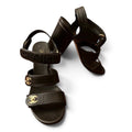 Chanel 2019 interlocking turnlock slingback leather Sandals Heels Size 37.5C