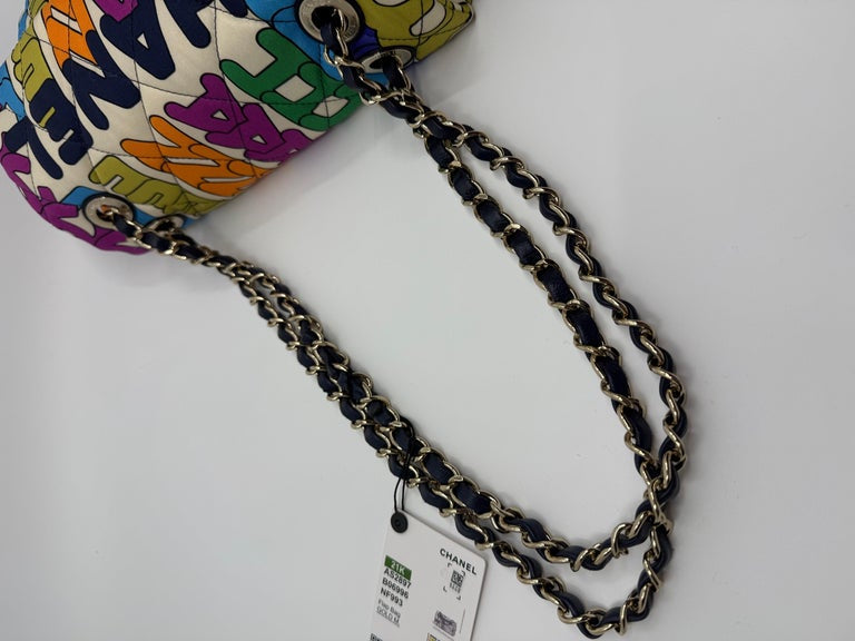Chanel 2021 Rainbow Quilted Nylon Small Letter Logo Flap Bag