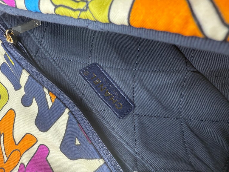 Chanel 2021 Rainbow Quilted Nylon Small Letter Logo Flap Bag
