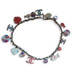 Chanel 2005 Cruise Beach Multicolor Enamel CC Candy Heart Beach Ball Charm Necklace