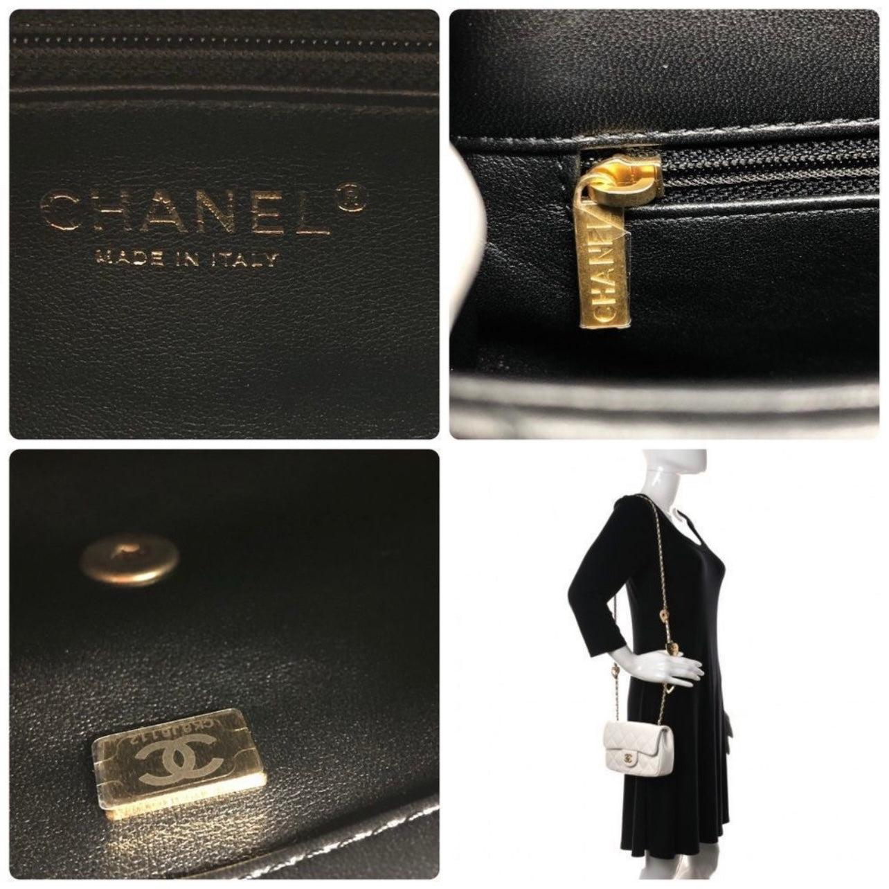 NEW - Chanel Black Quilted Mini Classic Flap Heart Charms - 2022