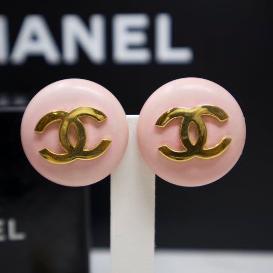 Chanel 80s Button Earrings - Clip On
