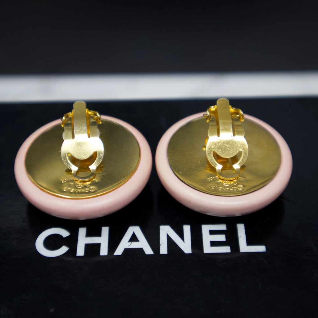 Chanel 80s Button Earrings - Clip On