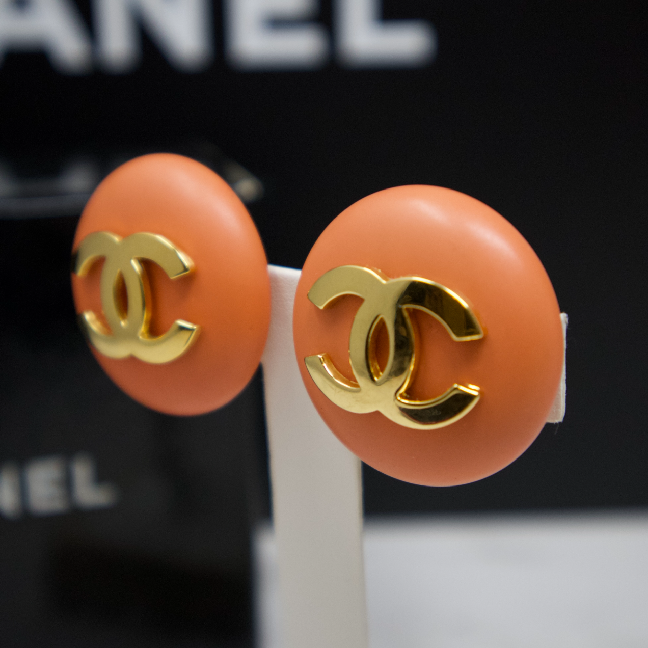 Chanel 80s Button Earrings - Clip On