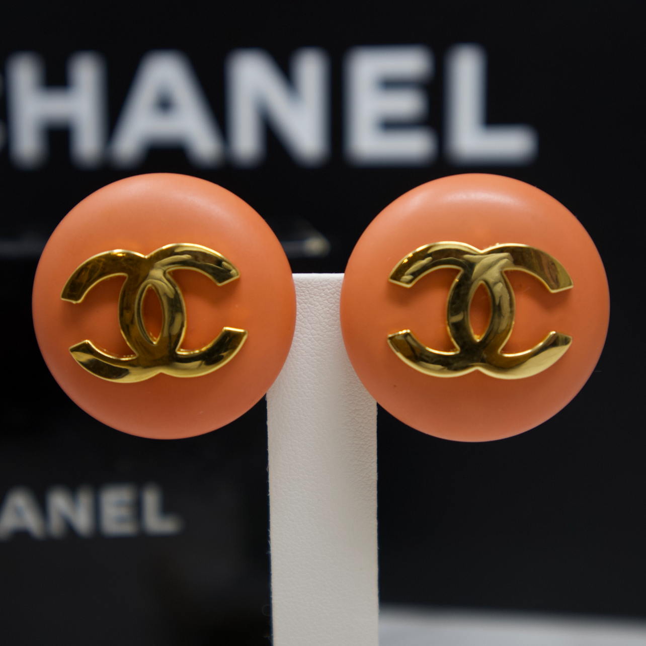 Chanel 80s Button Earrings - Clip On