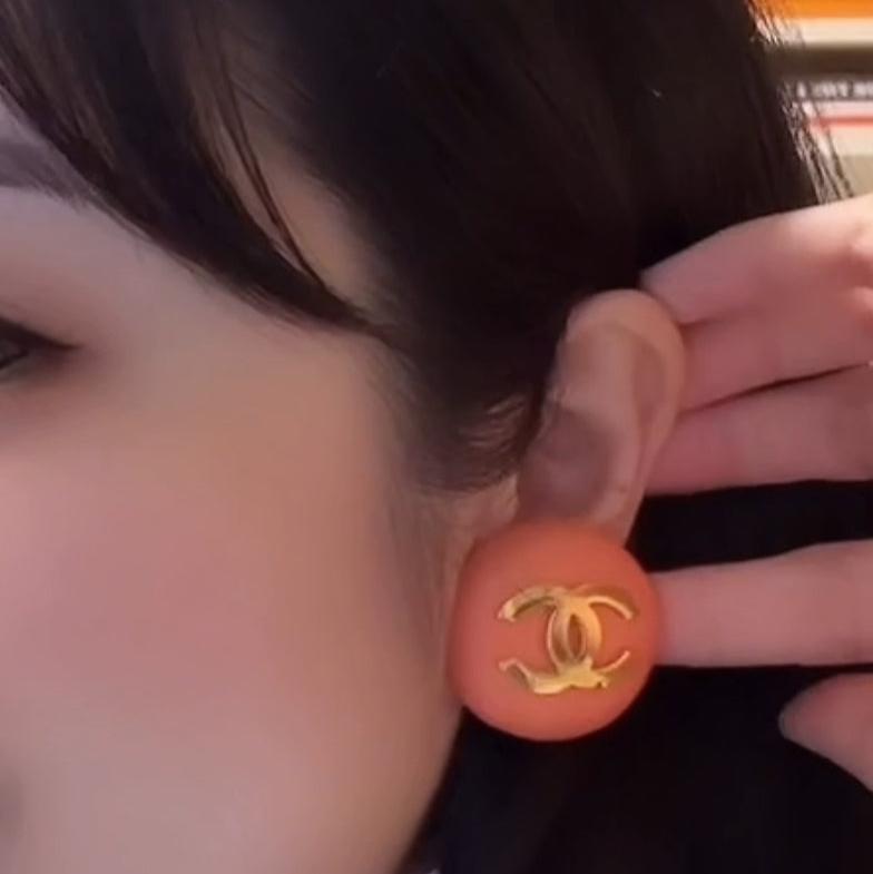 Chanel 80s Button Earrings - Clip On